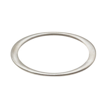 Flat Edges Oval Bangle in Silver -  S/M