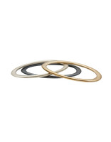 Flat Edges Oval Bangle in Golden Bronze - Large