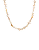 Sunstone Bead Necklace with 18k Gold beads and Toggle Clasp