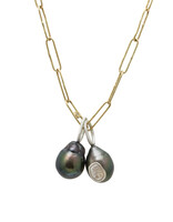 Grey Tahitian Pearl Pendant with Silver Bail and Stamp