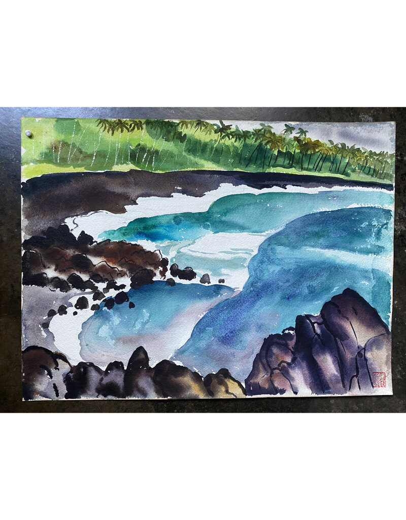 Kenneth Higashimachi Medium Watercolor Painting #6 (12" x 17")