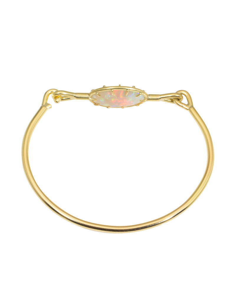 Tura Sugden Needle Eye Cuff in 18k Gold with Oval Opal