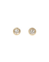 Rosecut Diamond Earrings in 14k Gold with Threaded Posts