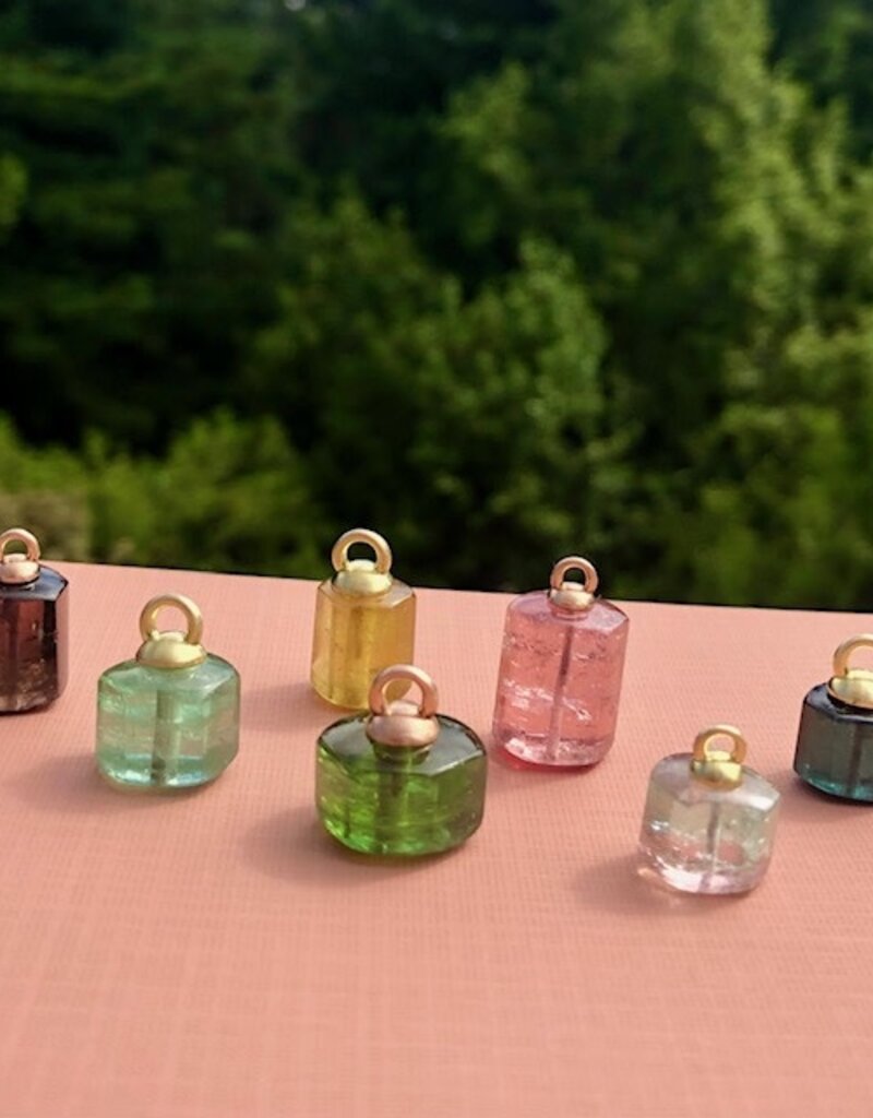 Tracy Conkle Gold and Tourmaline Crystal Pendants