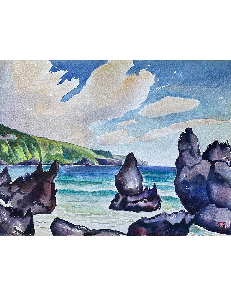 Kenneth Higashimachi Medium Watercolor Painting #5 (12" x 17")