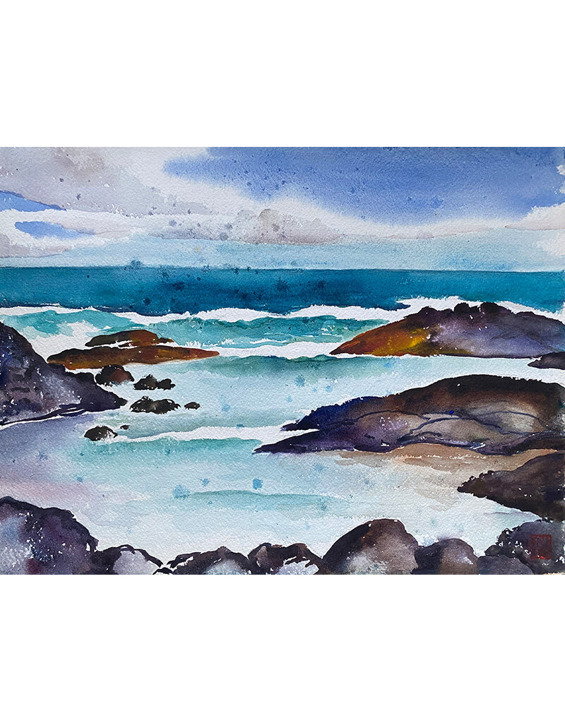 Kenneth Higashimachi Medium Watercolor Painting #7 (12" x 17")