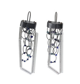 Lapis & Glass Earrings in Oxidized Silver