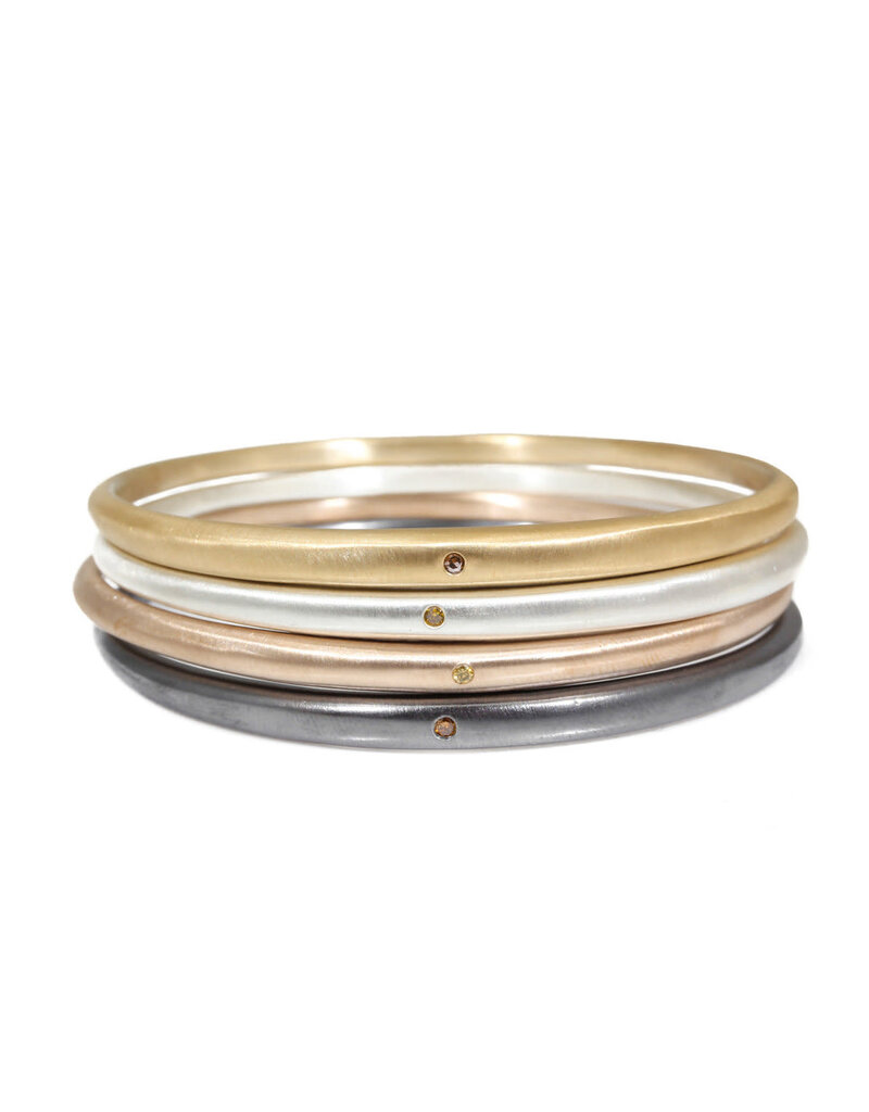 Tapered Bangle with 1.8mm Cognac Diamond