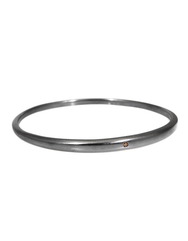 Tapered Bangle with 1.8mm Cognac Diamond