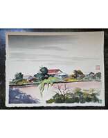 Kenneth Higashimachi Medium Watercolor Painting #27 (DOUBLE SIDED W/ SIGNATURE)