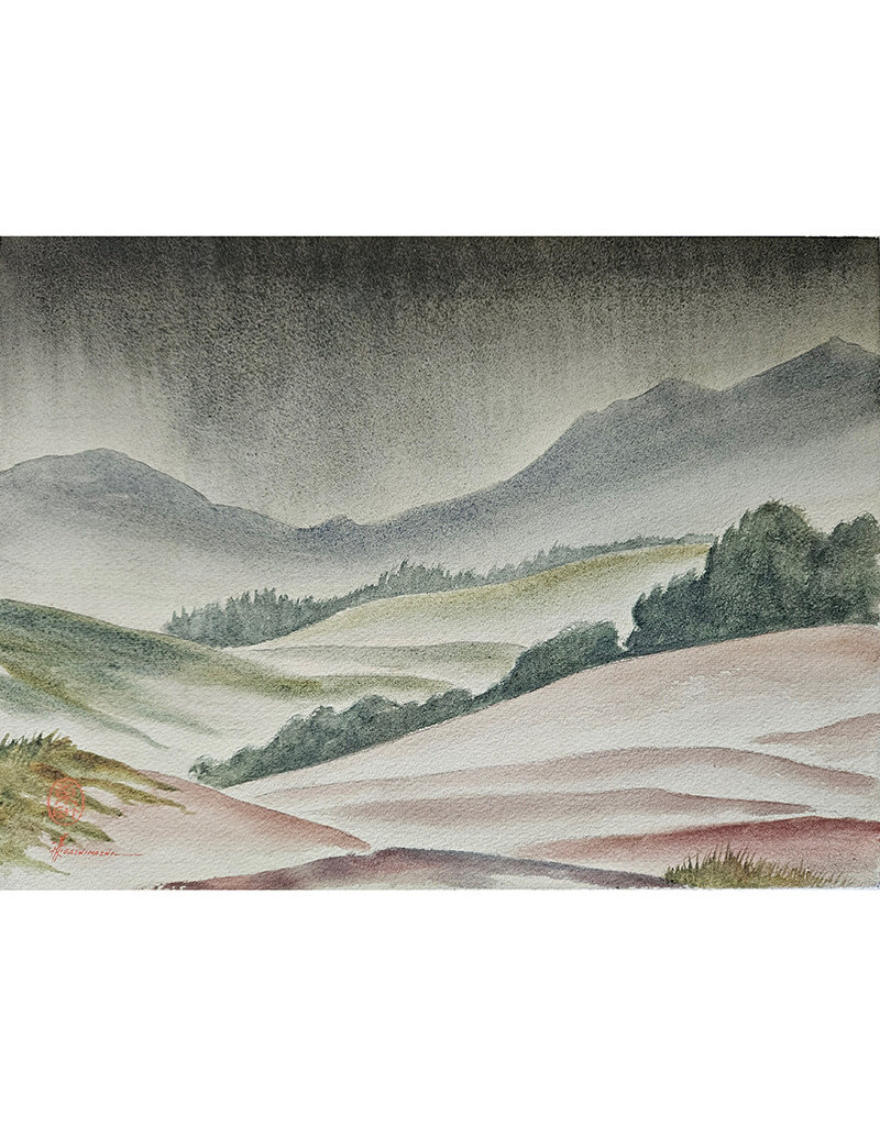 Kenneth Higashimachi Medium Watercolor Painting #27 (DOUBLE SIDED W/ SIGNATURE)