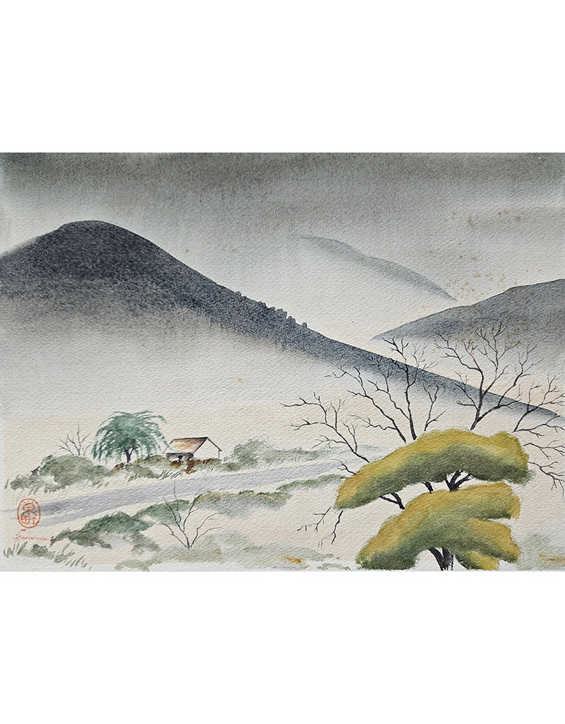 Kenneth Higashimachi Medium Watercolor Painting #28 (DOUBLE SIDED W/ SIGNATURE)