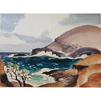 Kenneth Higashimachi Medium Watercolor Painting #30 (DOUBLE SIDED)