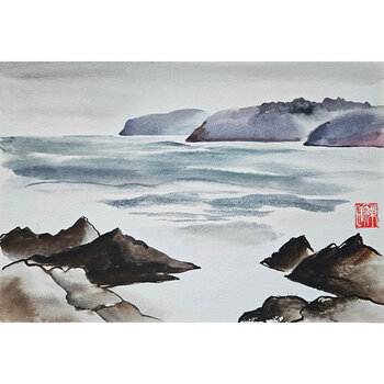 Kenneth Higashimachi Small Watercolor Painting #10