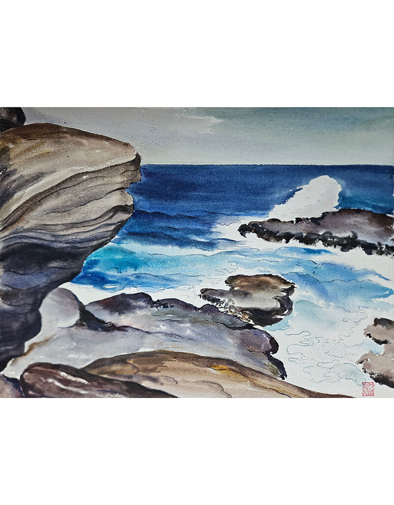 Kenneth Higashimachi Large Watercolor Painting #4