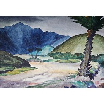 Kenneth Higashimachi Large Watercolor Painting #6