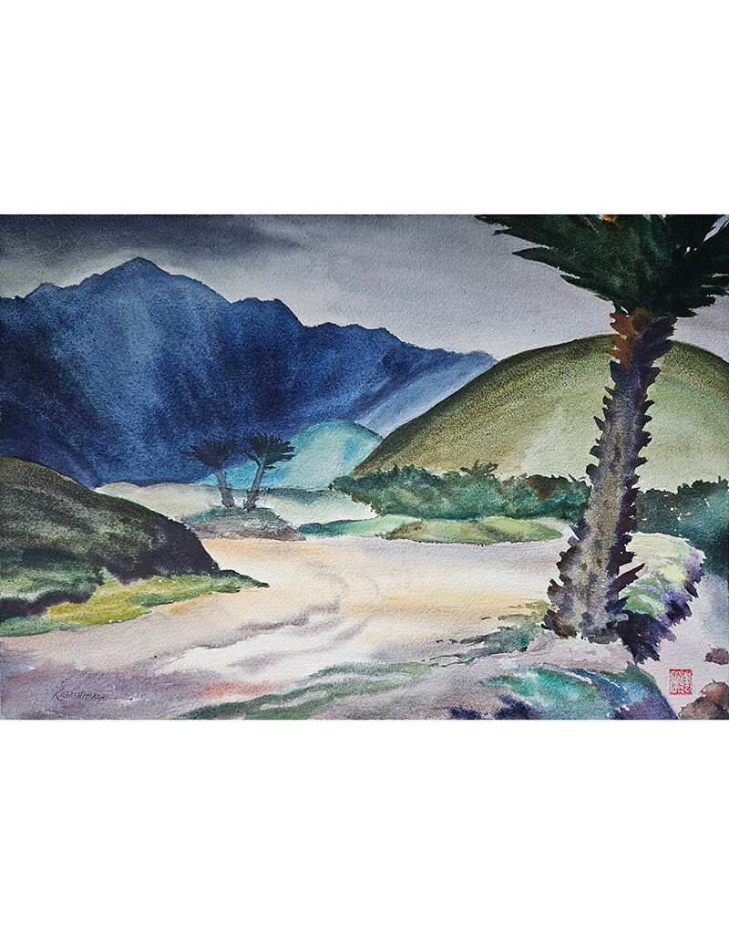 Kenneth Higashimachi Large Watercolor Painting #6 (W/ SIGNATURE)