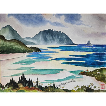 Kenneth Higashimachi Medium Watercolor Painting #34 (12" x 17")