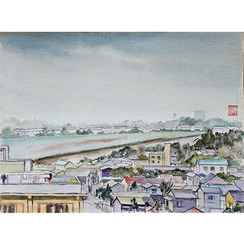 Kenneth Higashimachi Medium Watercolor Painting #36 (12" x 17")