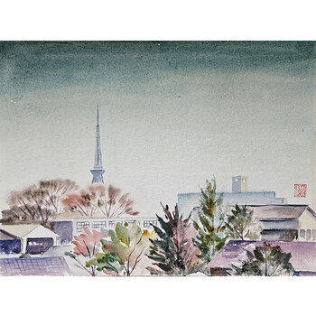 Kenneth Higashimachi Medium Watercolor Painting #41 (12" x 17")