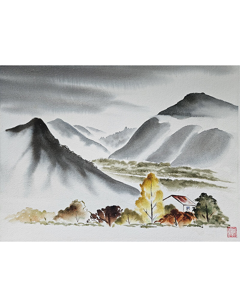 Kenneth Higashimachi Medium Watercolor Painting #44 (12" x 17")