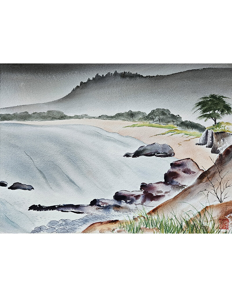 Kenneth Higashimachi Medium Watercolor Painting #45 (12" x 17")