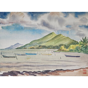 Kenneth Higashimachi Medium Watercolor Painting #52 (12" x 17")