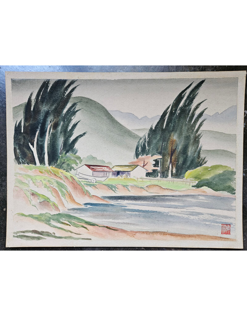 Kenneth Higashimachi Medium Watercolor Painting #53 (12" x 17")