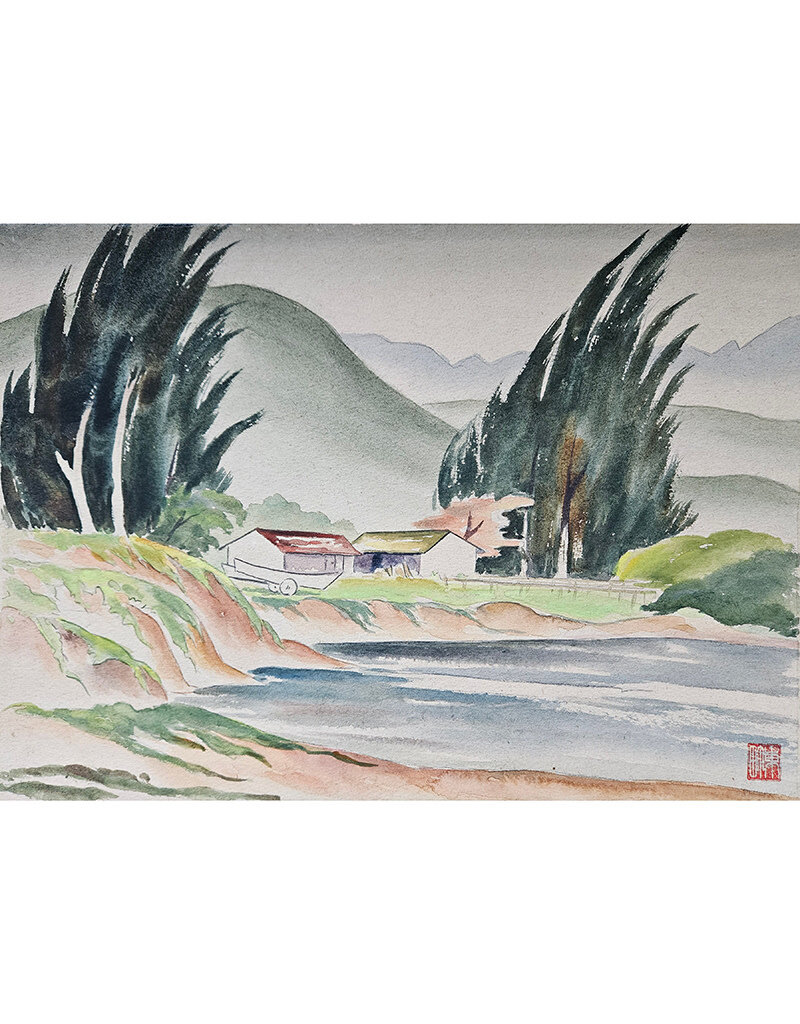 Kenneth Higashimachi Medium Watercolor Painting #53 (12" x 17")
