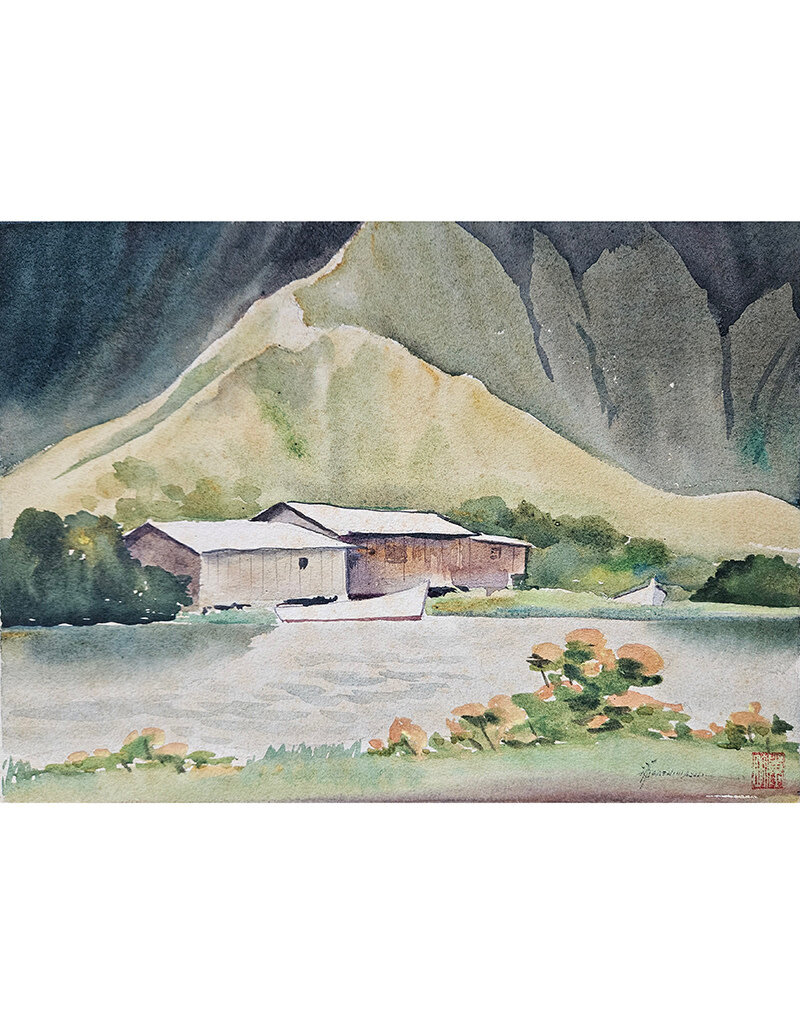 Kenneth Higashimachi Medium Watercolor Painting #54 (12" x 17")