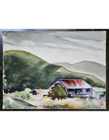 Kenneth Higashimachi Medium Watercolor Painting #58 (12" x 17")