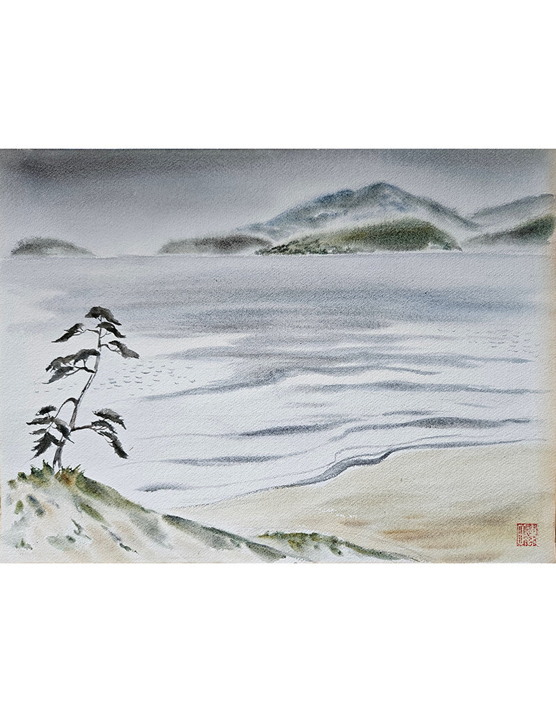 Kenneth Higashimachi Medium Watercolor Painting #60 (12" x 17")