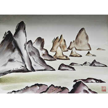 Kenneth Higashimachi Medium Watercolor Painting #62 (12" x 17")