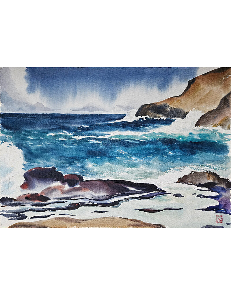 Kenneth Higashimachi Medium Watercolor Painting #63 (12" x 17")