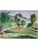 Kenneth Higashimachi Medium Watercolor Painting #64 (12" x 17")