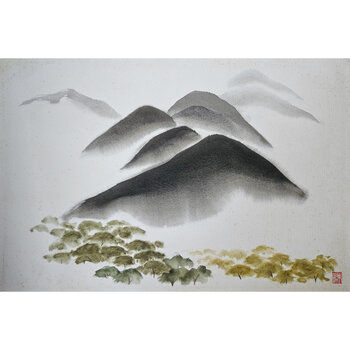 Kenneth Higashimachi Large Watercolor Painting #17