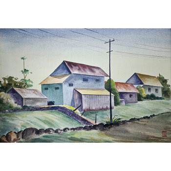 Kenneth Higashimachi Large Watercolor Painting #20 (W/ SIGNATURE)