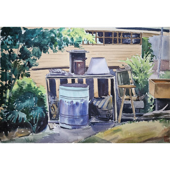 Kenneth Higashimachi Large Watercolor Painting #32