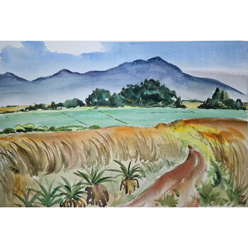 Kenneth Higashimachi Large Watercolor Painting #35
