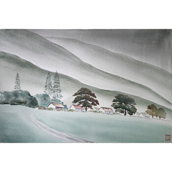 Kenneth Higashimachi Large Watercolor Painting #37