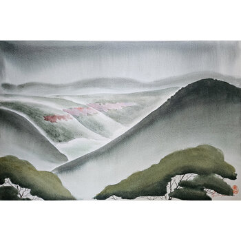 Kenneth Higashimachi Large Watercolor Painting #44 (W/ SIGNATURE)