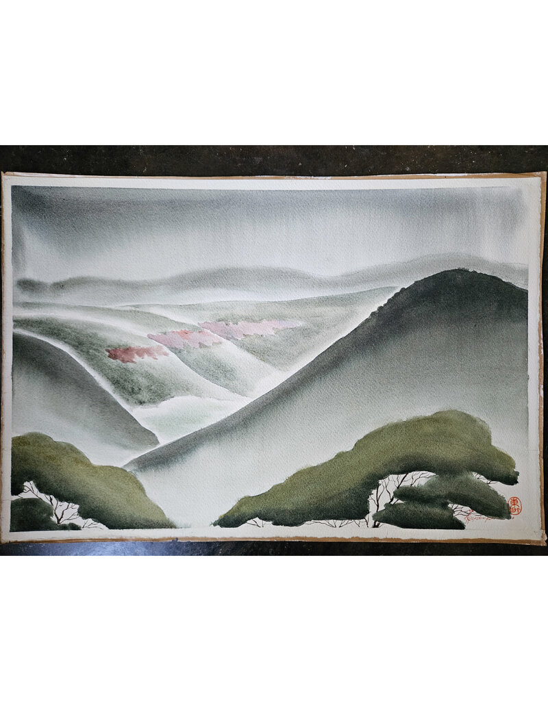 Kenneth Higashimachi Large Watercolor Painting #44 (W/ SIGNATURE)