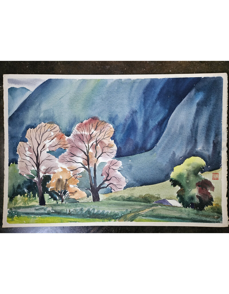 Kenneth Higashimachi Large Watercolor Painting #45