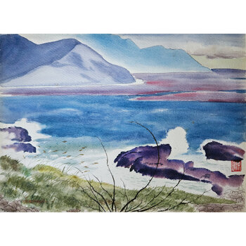 Kenneth Higashimachi Medium Watercolor Painting #87 (W/ SIGNATURE)