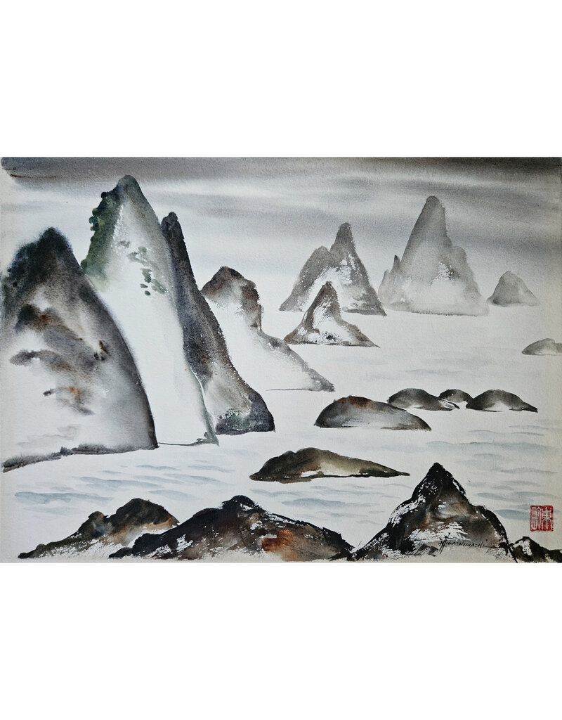 Kenneth Higashimachi Medium Watercolor Painting #91 (W/ SIGNATURE)
