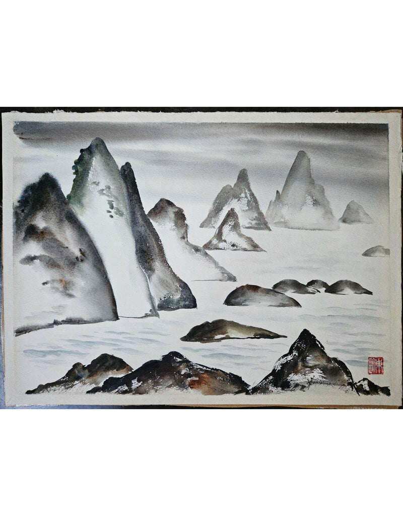 Kenneth Higashimachi Medium Watercolor Painting #91 (W/ SIGNATURE)