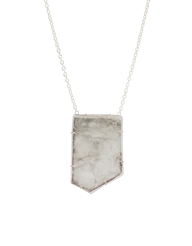 Clear Mica Necklace in Sterling Silver