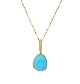Sleeping Beauty Turquoise Pendant in 18k and 22k Gold