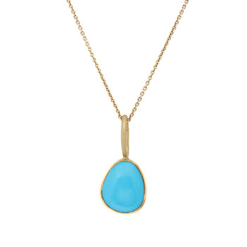 Sleeping Beauty Turquoise Pendant in 18k and 22k Gold