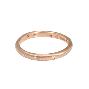 2.25 mm Diamond Band with Modeled Texture in 18k Rose Gold